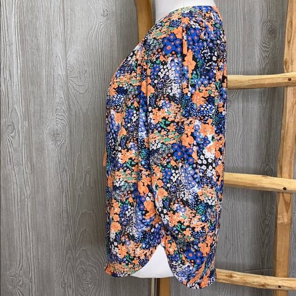 Takara Floral Peasant Tie Tassel Blouse Small - Picture 3 of 6